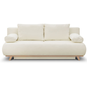 Canapé convertible 3 places en tissu bouclé - LARIA