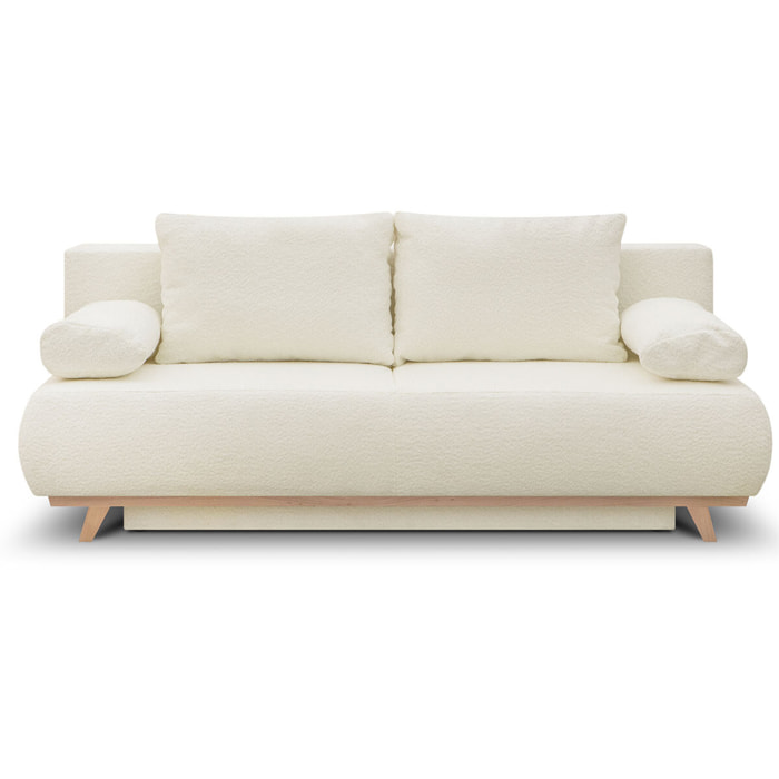 Canapé convertible 3 places en tissu bouclé - LARIA