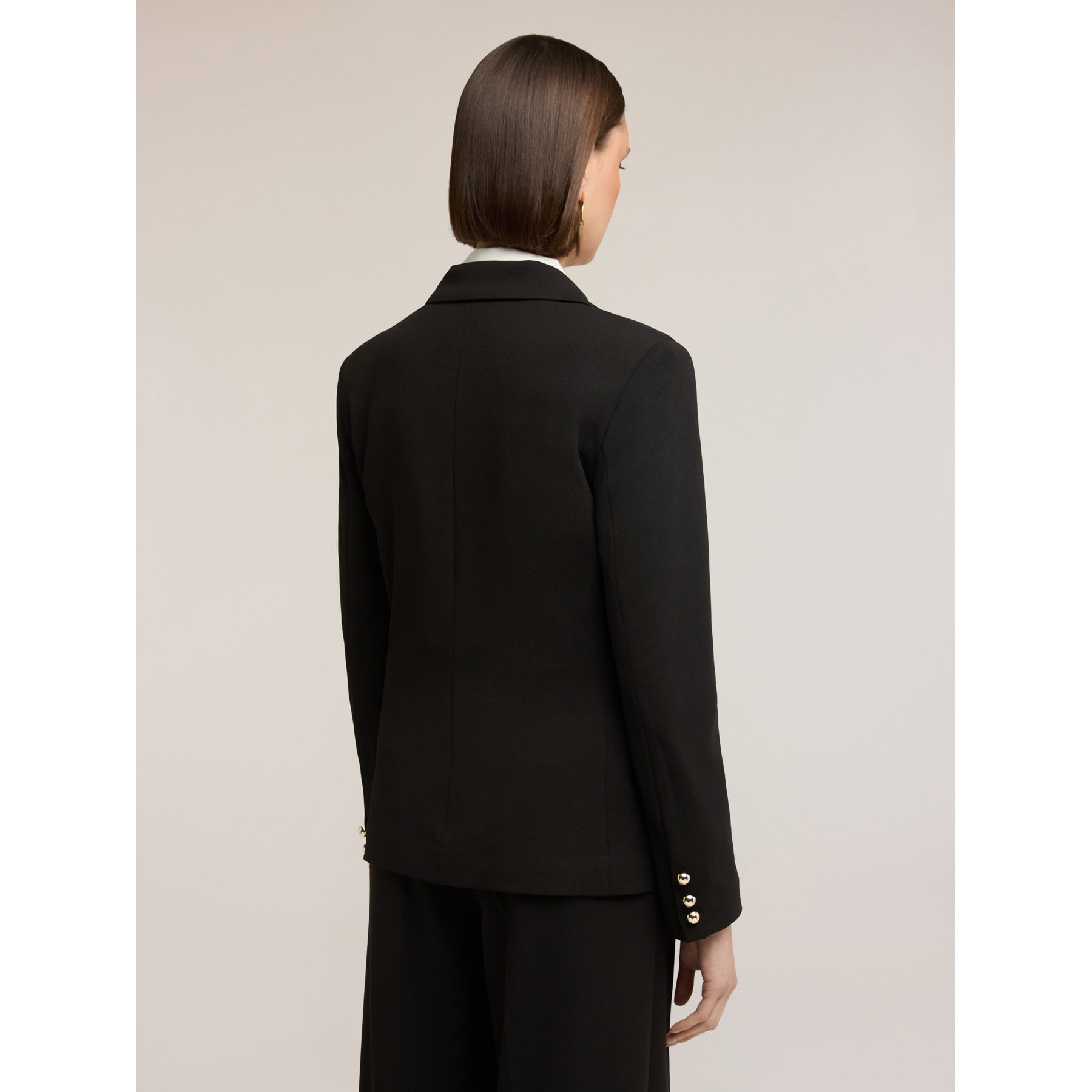 Motivi - Blazer monopetto con fodera interna a righe - Nero