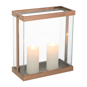J-Line lanterne Rectangle Enma - fer/verre - cuivre - small