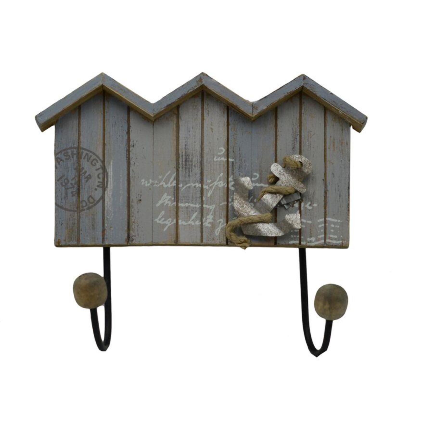 Appendino mare in legno da 2 posti, cabine con ancora cm27,5x23x8,5