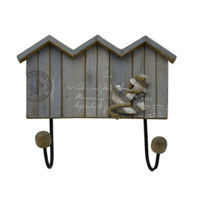 Appendino mare in legno da 2 posti, cabine con ancora cm27,5x23x8,5