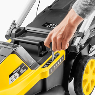 Tondeuse à gazon sans fil 36 V Karcher LMO 5-18 Dual avec 2 batteries 18V-5Ah- moteur brushless- autonomie 550 m²- coupe 41 cm