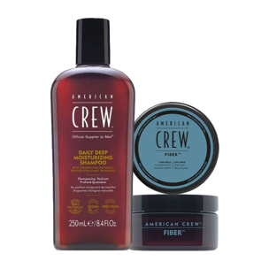 AMERICAN CREW Kit Daily Deep Moisturizing Shampoo 250ml + Fiber 85gr
