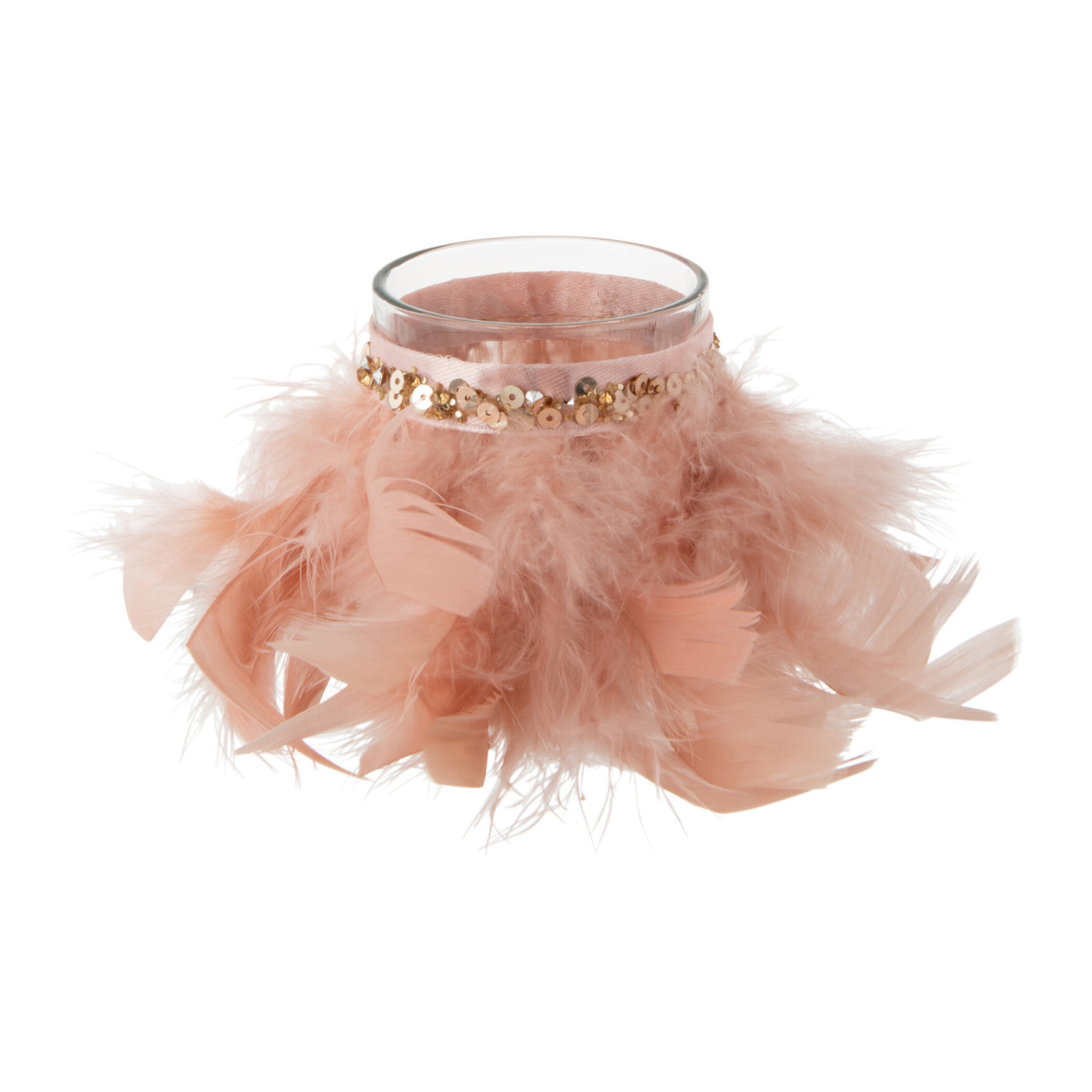 J-Line photophore Plumes - verre - rose clair - small - 3 pcs