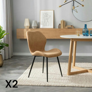 Chaise de salle à manger camel (lot de 2) HAWAI