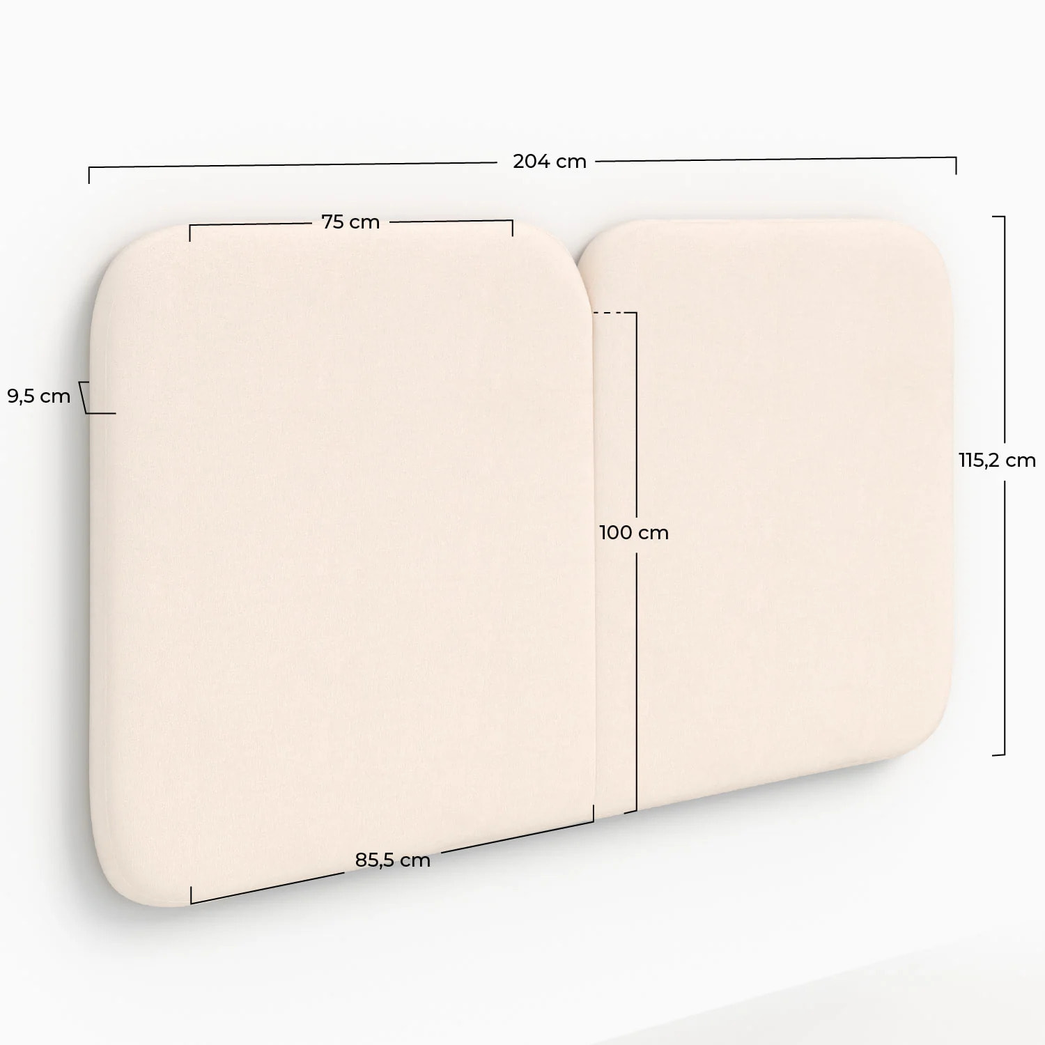 Tête de lit en tissu blanc 160 cm - Etna