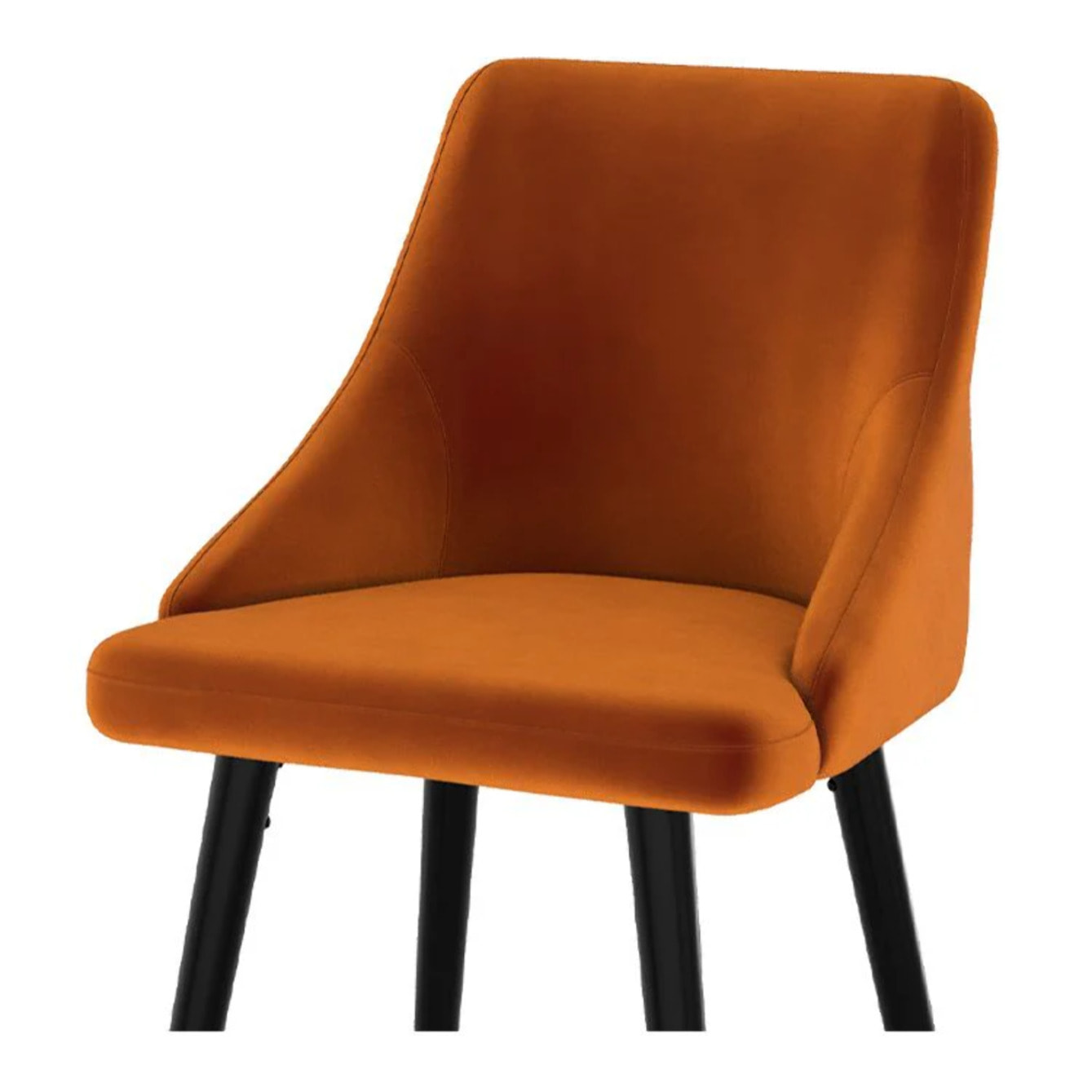 Lot de 2 chaises de bar en velours orange 77.5 cm - Aristote