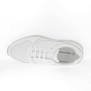 Armata di Mare Scarpe Donna Sneakers Casual in Ecopelle con Zip Laterale AMD SS31H08 White