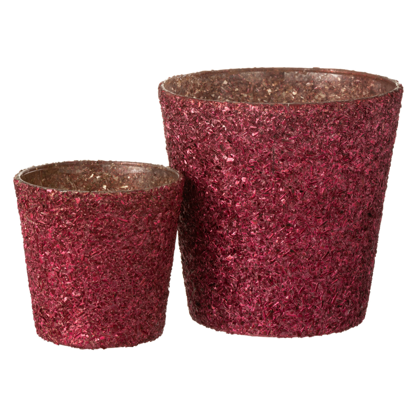 J-Line photophore Paillettes - verre - fuchsia - large