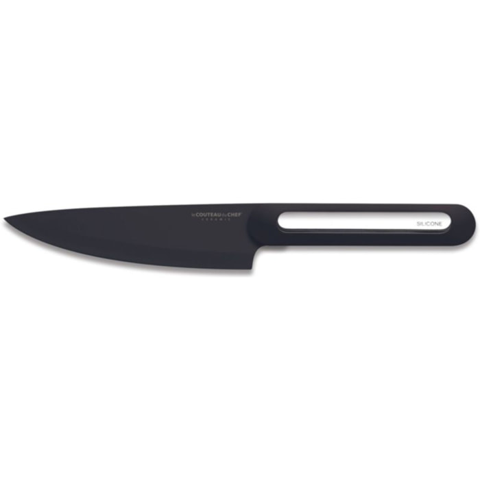 Couteau chef LE COUTEAU DU CHEF silicone manche - lame noir Blister Pegb