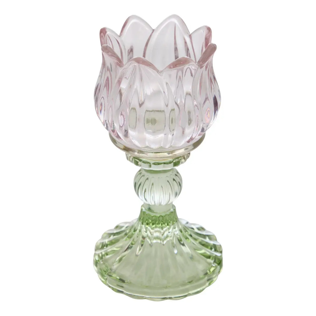 2 Photophores Fleurs Rose et Blanche 8x8x17cm