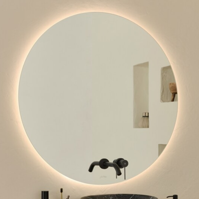 Miroir LED rond Grands Boulevards 2 trous