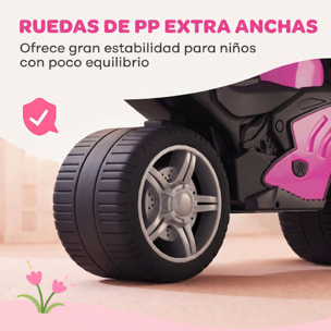 Bicicleta sin Pedales, Moto Correpasillos con Música y Ruedas Extra Anchas, Bicicleta de Equilibrio para Niños y Niñas de 18 a 36 Meses, Rosa