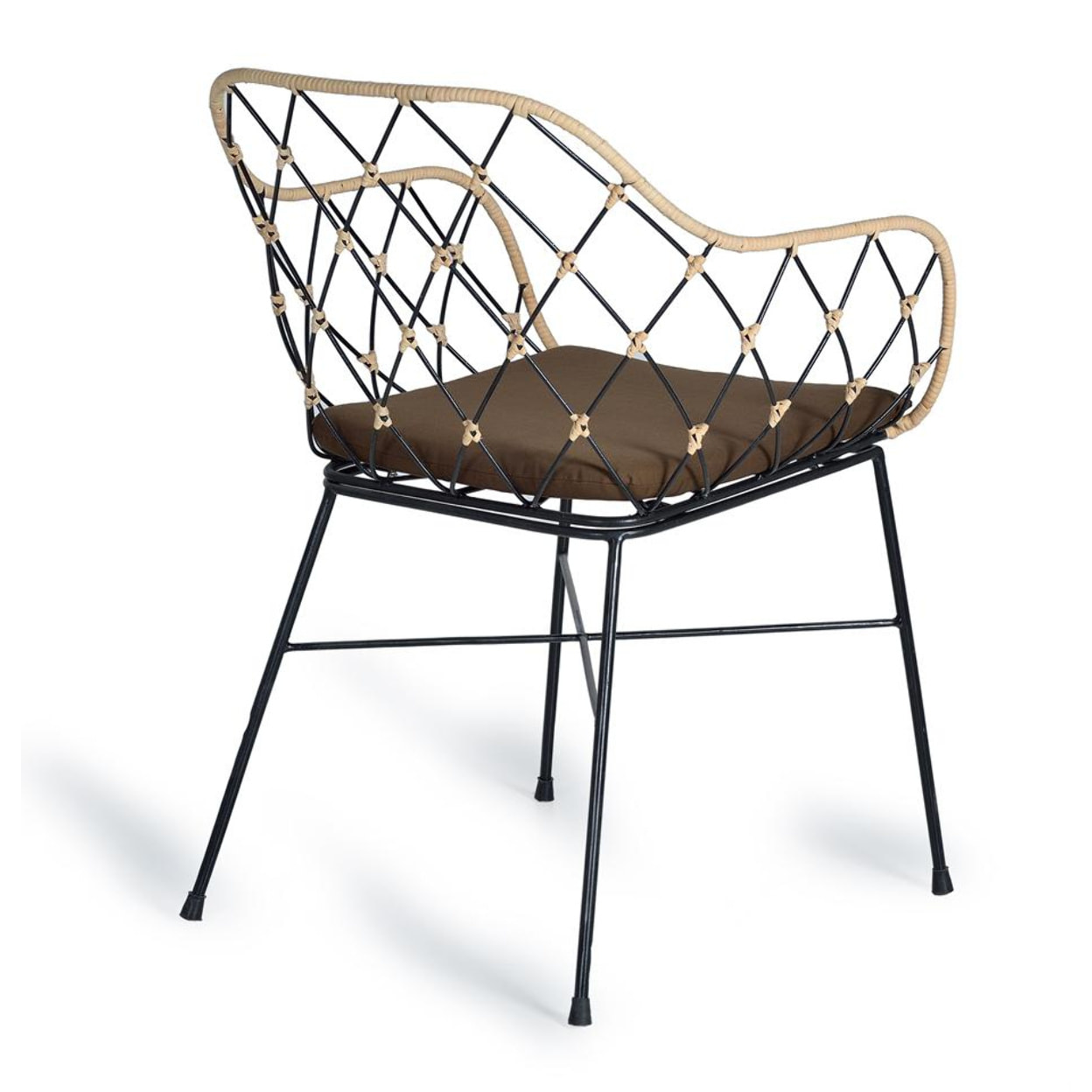 Silla de Rattan Natural 56 Cm Estilo Mediterráneo