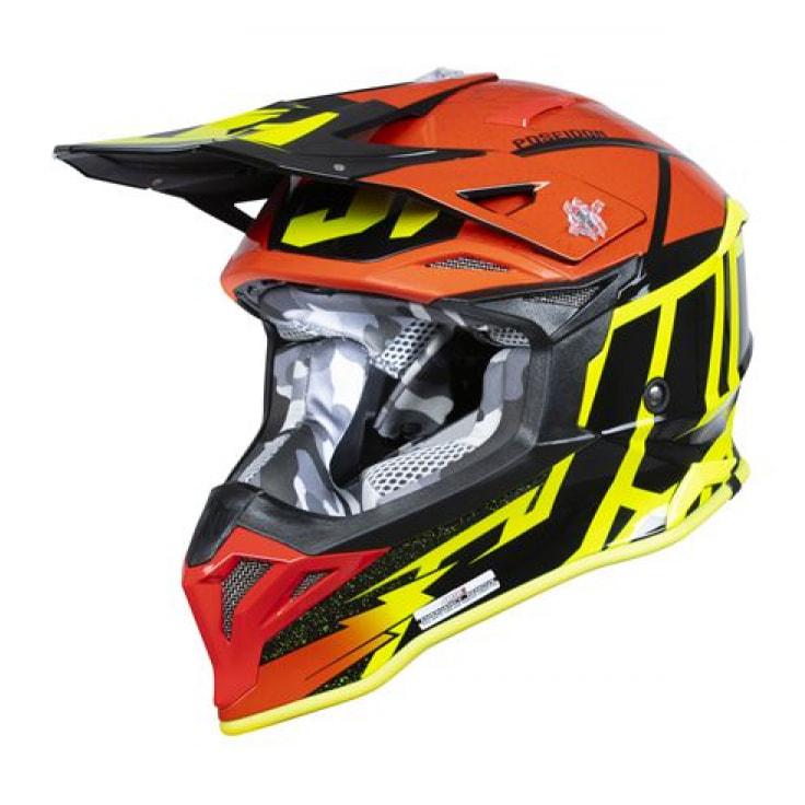 CASCO JUST1 J39 POSEIDON BLACK- YELLOW FLUO-RED