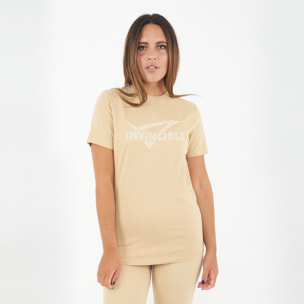 T-shirt in cotone INVINCIBLE donna beige