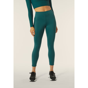 Leggings sportivi 7/8 vita alta con inserti in costina