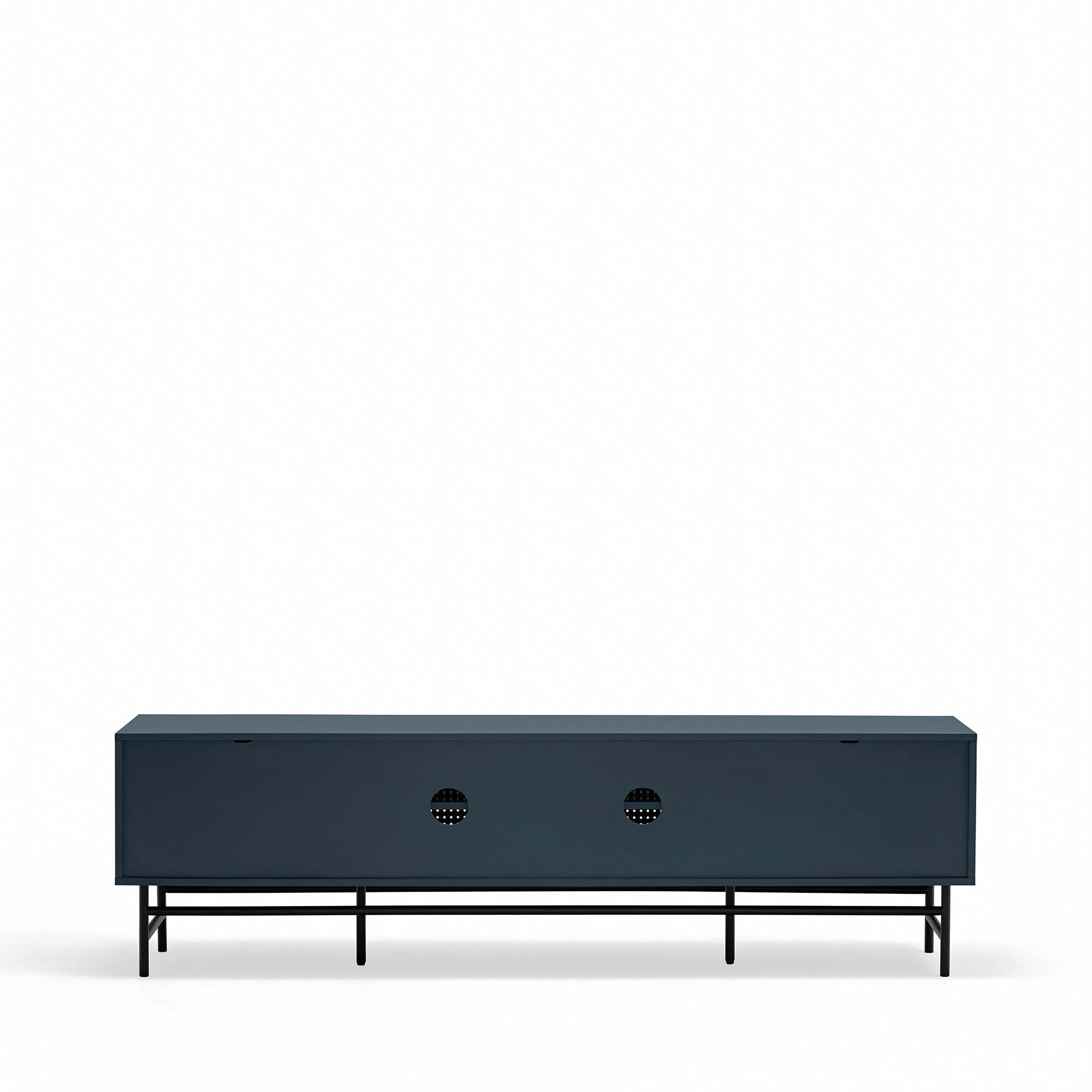 Mueble de televisión Punto 2 puertas y 2 cajones verde oscuro y negro