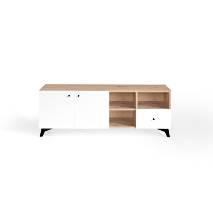 Mueble de TV – Roble Amazonas y blanco polar