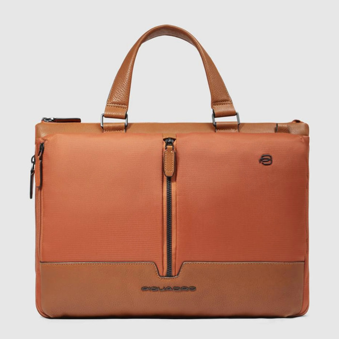 Piquadro Cartella da lavoro porta PC e porta iPad® in tessuto riciclato con protezione anti-frode RFID