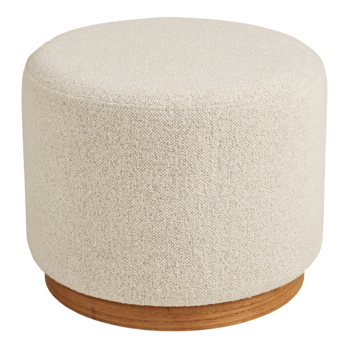 Daisy - Pouf rotondo in bouclé sabbia ø50x41 cm