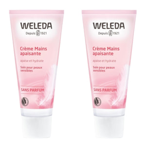 WELEDA - Duo Crème Mains Apaisante -  Peaux sensibles - Apaise et hydrate - Vegan* - Certifié Natrue**- Tube 50 ml  x 2
