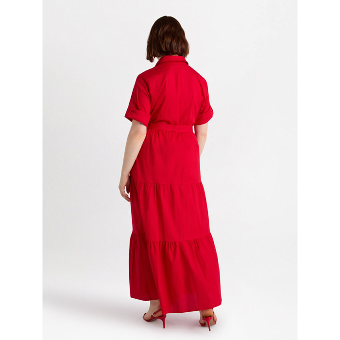 Fiorella Rubino - Vestido camisero largo - Rojo
