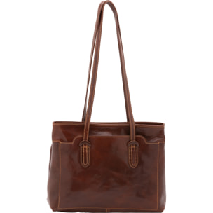 Borsa a spalla  da donna In Vera pelle Made in Italy 35x26x12 cm