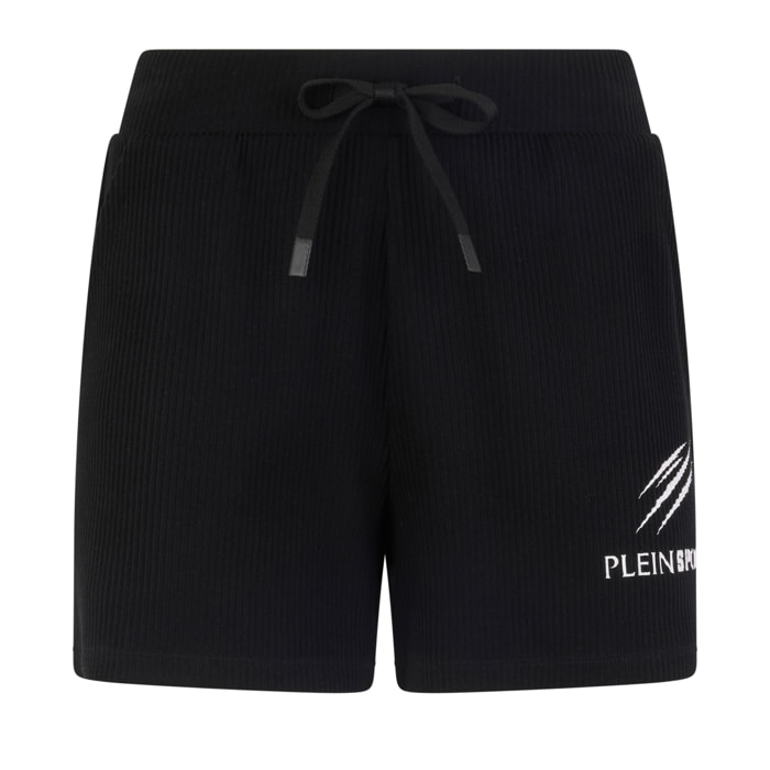 PLEIN SPORT Ribbed Loose Fit Shorts Scratch