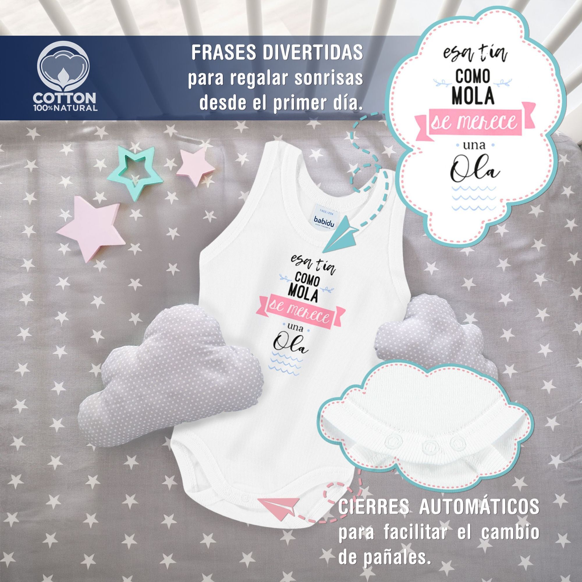 Body bebé tirantes personalizado frases