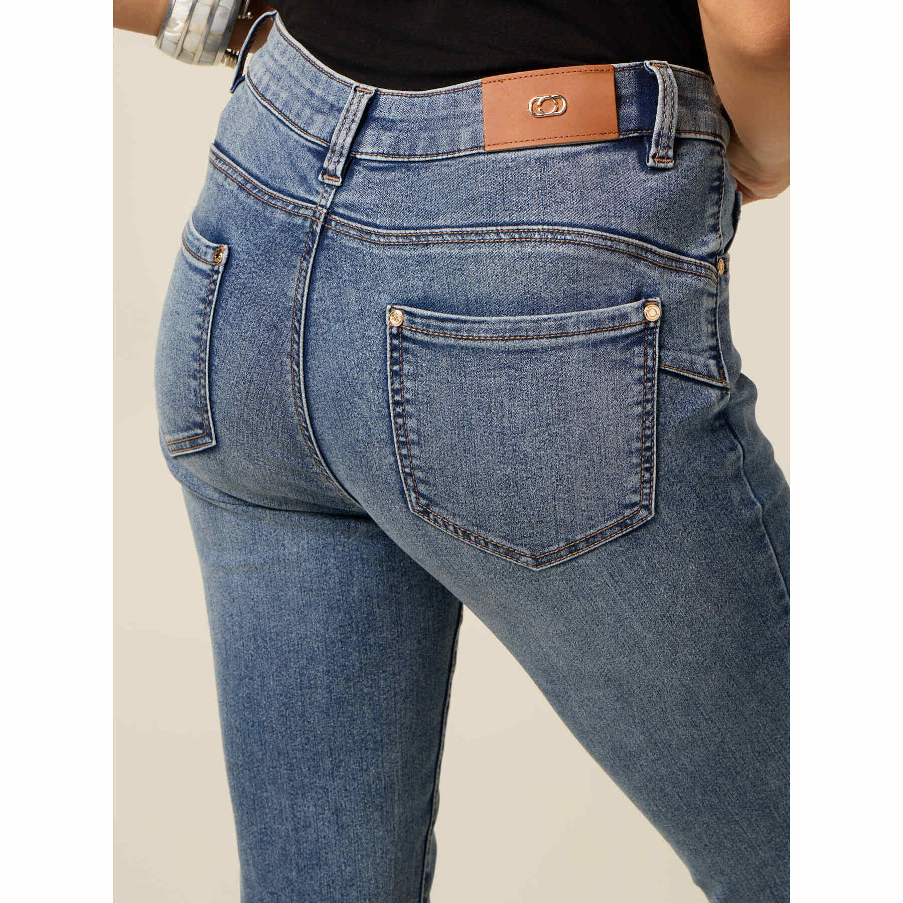 Oltre - Jeans skinny stone washed - Azzurro