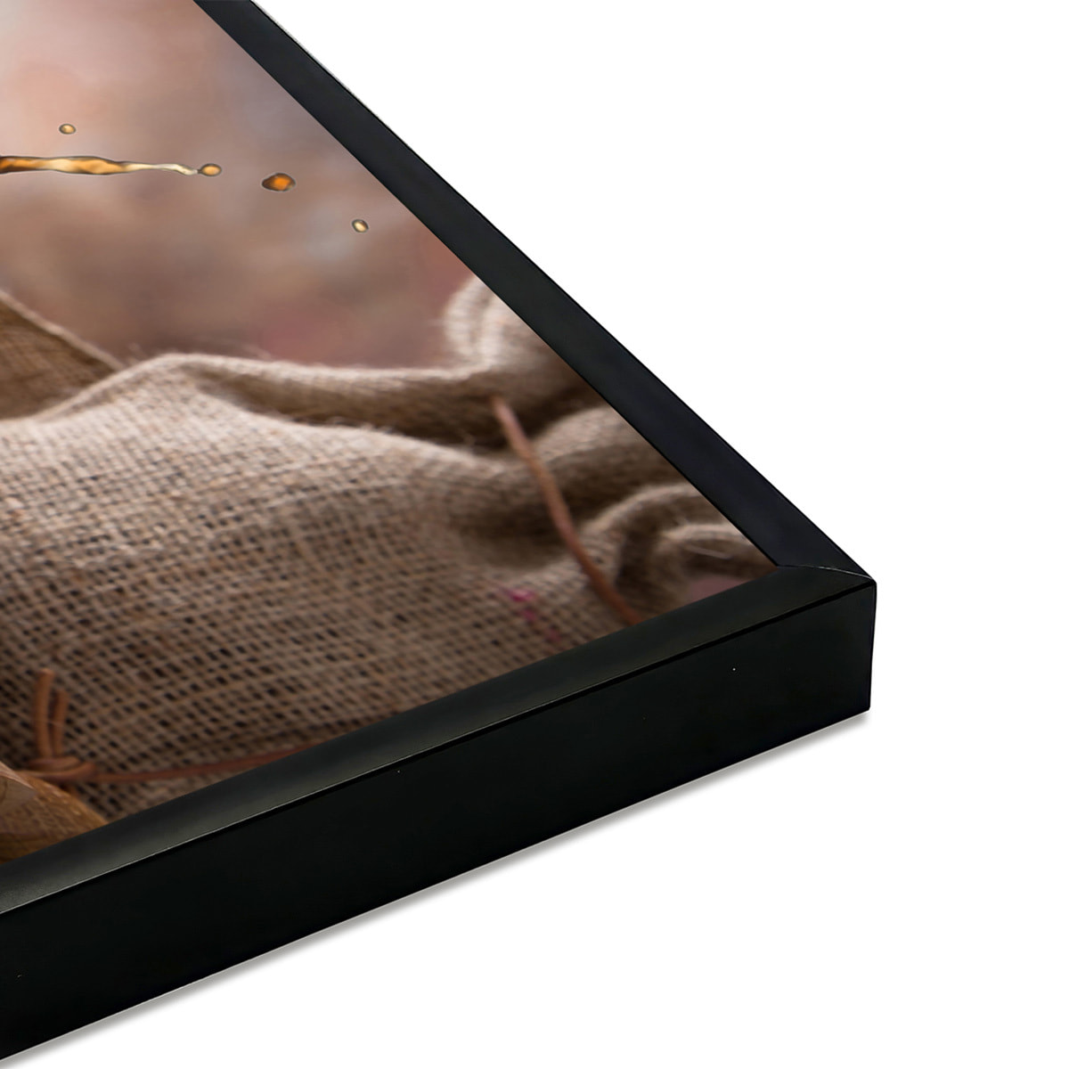 Affiche encadrée café éclaboussé Affiche + cadre en métal - Noir