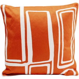 Coussin Arty orange et blanc Kare Design