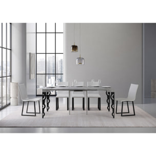 Consola extensible 90x40/300 cm Karamay Cemento estructura Antracita