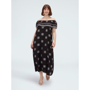 Fiorella Rubino - Vestito Chill off-shoulder in viscosa - Nero