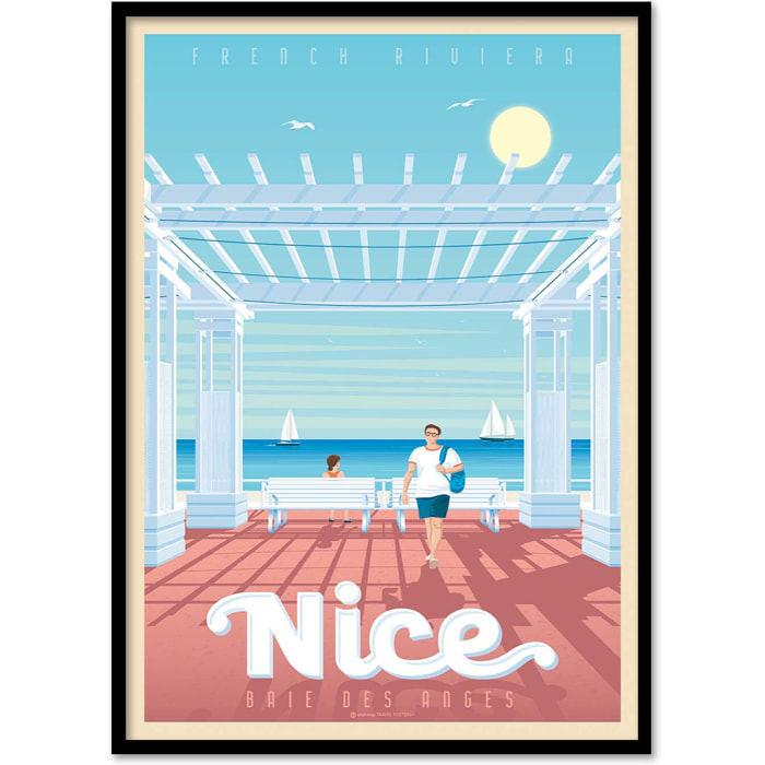 Affiche - Nice Baie des anges - Olahoop Travel Posters