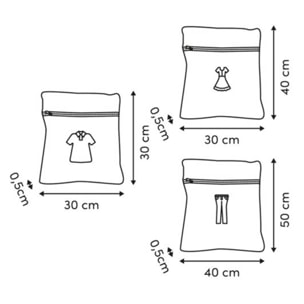 Lot de 3 filets à linges réutilisables