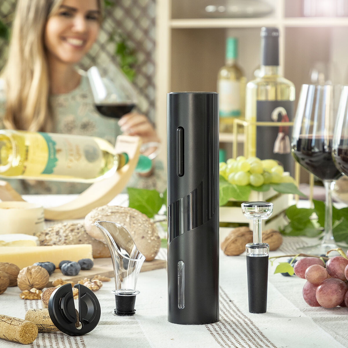 Cavatappi Elettrico con Accessori per Vino Corking InnovaGoods V0103380