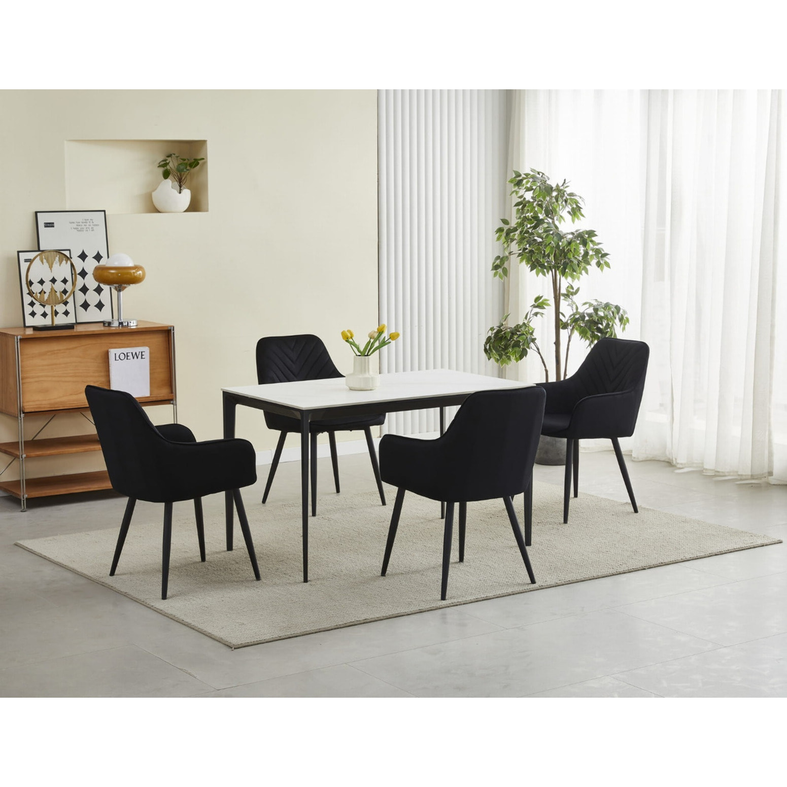 Set di 2 sedie con braccioli Nana in velluto nero