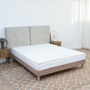 Surmatelas Nuage, 4 cm, Mémoire de Forme Haute Densité, 7 Zones de Confort, Bonne Indépendance de Couchage, Fabrication Française