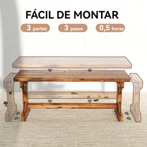 Banco de Jardín de Madera, Banco Rústico Exterior de 2 Plazas con Base en Forma de X, Carga 240 kg, para Patio, Porche, Parque, Balcón, 114x40x46 cm, Carbonizado