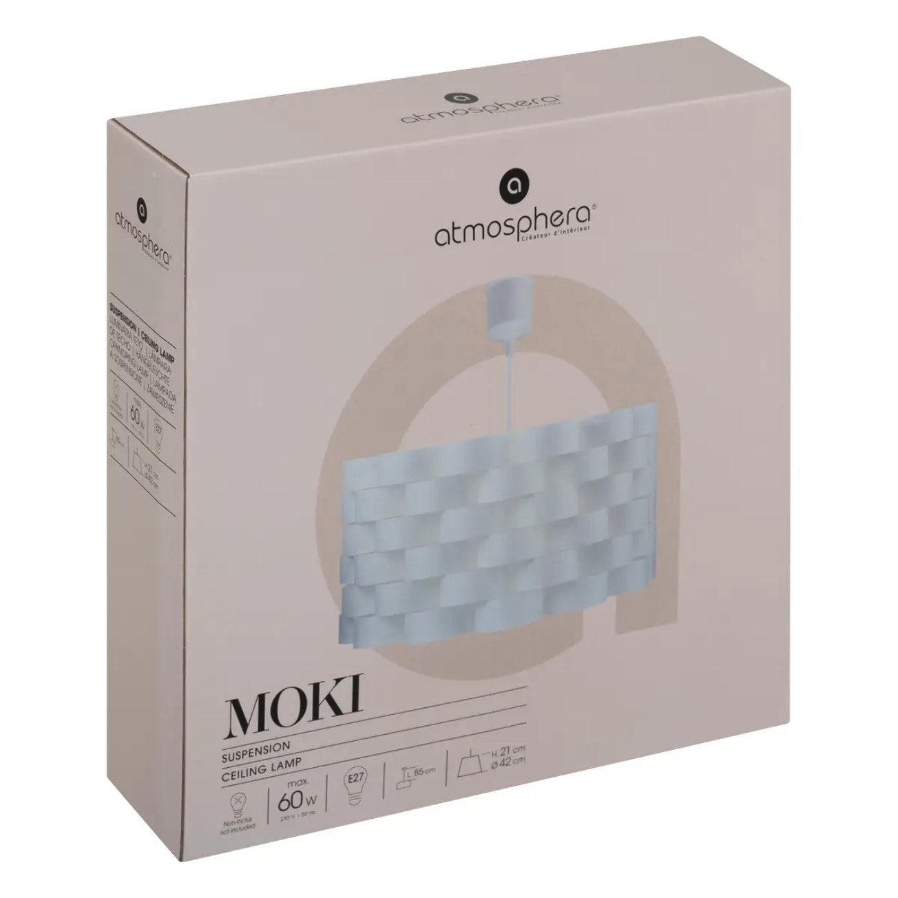 Suspension métal "Moki" blanc D42cm