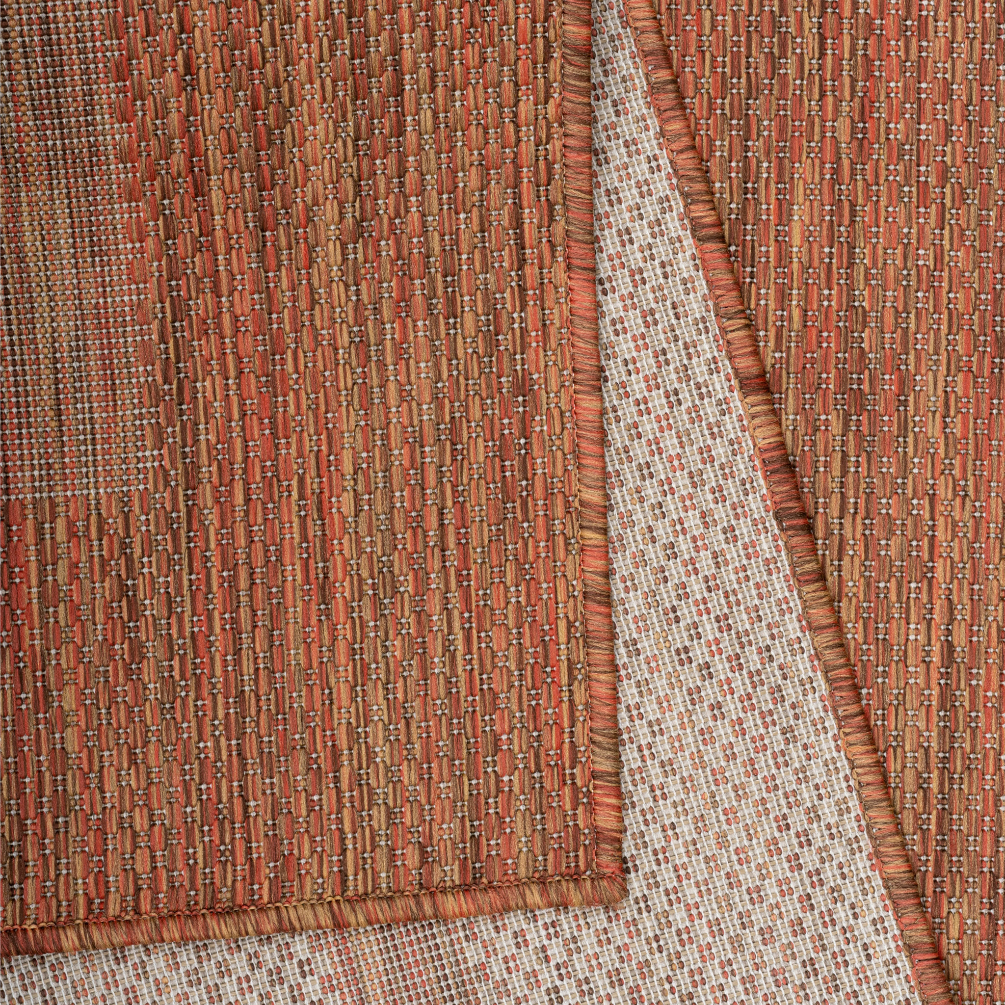 FARO - Tapis rond intérieur extérieur à motif Brun