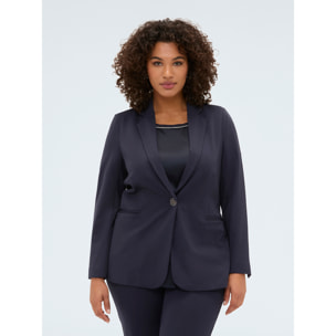 Fiorella Rubino - Blazer en Punto Milano - Azul