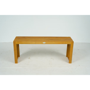 Banco de Jardín de Madera, 110 cm, Banco Exterior Rústico de 2 Plazas con Asiento de Listones, Carga 240 kg, para Patio, Porche, Parque, Balcón, Natural