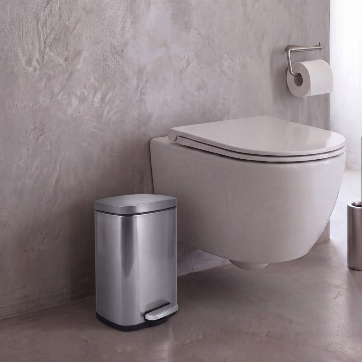 Poubelle à pédale Inox AKIRA 5L Brossé Spirella