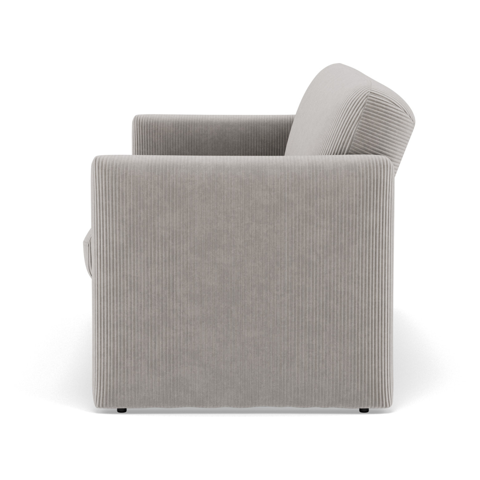 Mathis - Canapé convertible clic-clac 3 places en velours côtelé - Gris