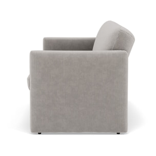 Mathis - Canapé convertible clic-clac 3 places en velours côtelé - Gris