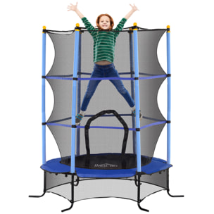 Cama Elástica Infantil Ø163x190 cm Trampolín para Niños de +3 Años con Red de Seguridad y Marco de Acero Carga 50 kg para Interior y Exterior